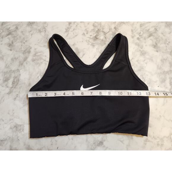 Nike Dri-Fit Women's Black Solid Stretch Scoop Neck Racerback Sport‎ Bra Size M - Picture 5 of 6